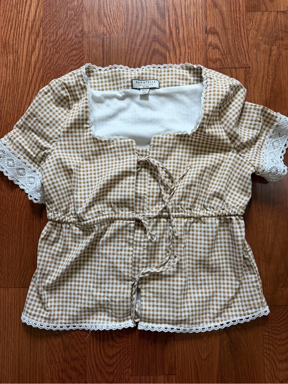 Bagatelle Collection - Square Neck & Gingham Top